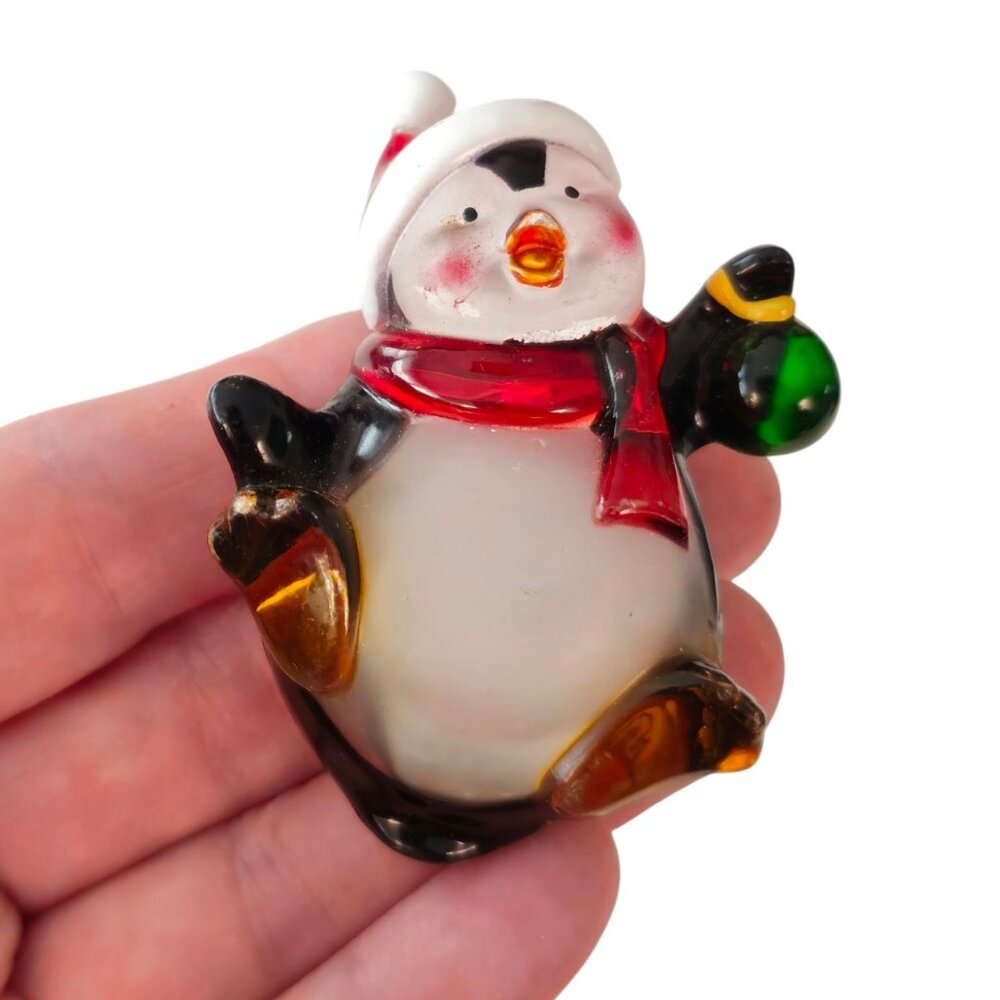 Light Up Penguin Pin Resin Multi-Color Christmas … - image 2